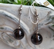 Kolczyki na biglu Yes dymny kwarc  – srebro