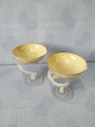 Piękne marmurkowe kielichy makory vintage Huta Józefina 