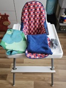 Krzesełko Ikea Antilop + podnóżek + poduszka + 3 pokrowce