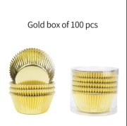 PAPILOTKI Złote op/100szt. 7*5*3 cm do muffinek babeczek 