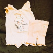 „SŁODKI KOMPLET” zestaw pajacyki + spodenki roz. 62+OPAKOWANIE na PREZENT