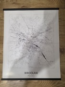 Minimalistyczny Plakat WROCŁAW RAMA mapa Polska 40x50 czarno-biały LOFT