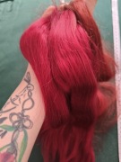 Włosy czerwone do przedłużania 150 g 55 cm