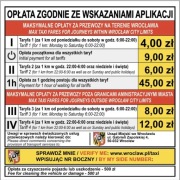 Cennik TAXI Wroclaw naklejka na szybe
