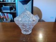 Efektowny kryształowy koszyk z pokrywką. VINTAGE! Włochy, Genua