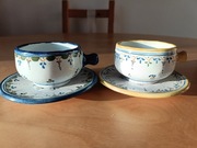 Zestaw 2 filiżanek z talerzykami – hiszpańska ceramika Talavera Duráni