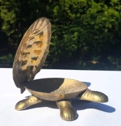 Żółw mosiężny, otwierany Żółwik z mosiądzu, zwierzęta, figurki Vintage 