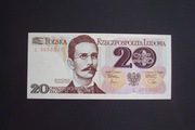 20 złotych 1982 r. - ser. L - RZADSZA - UNC