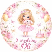 Opłatek na tort dziewczynka napis gratis 