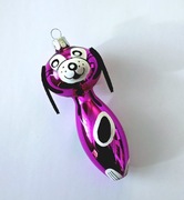 Bombki choinkowe szklane 1 szt. PIESEK wzór retro jak prl  kształtki 