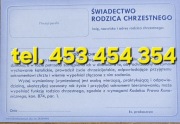 Świadectwo rodzica chrzestnego Zaswiadczenie dla chrzestnych 