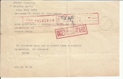 Telegram Pocztowy z Okresu Stanu Wojennego (PRL), Cenzurowany, 1982 r.