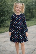 Urocza sukienka w groszki dla 7-letniej dziewczynki na co dzień i nie tylko