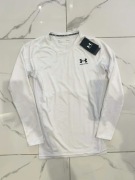 Koszulka dlugi rekaw Under Armour Fitted biala kompresyjna HeatGear