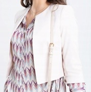 Marynarka Krótki żakiet bolerko M681 Beż Rękaw 3/4 Wiskoza 36 S