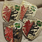 Zestaw 4 odznak krajoznawczych Województwa Kujawsko-pomorskiego PTTK