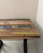 Stolik kawowy loft z mango/tik/buk ręcznie wykonany Solidny ciężki 