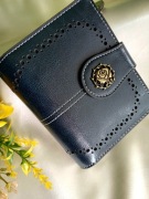 Damski portfel- Granat - Naturalna skóra