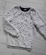 Dziecięca,ciepła futerkowa bluza fluffy/puszysty sweterek, 134/140