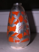 Art Deco Spahr Wazonik z motywem głogu silver overlay 1937-40