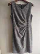 Czarno biała melanż sukienka przed kolano DKNY 42 XL