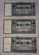 Banknot Rzesza Niemcy 100 marek zestaw 1908 1909 1910 