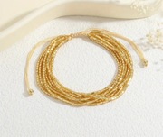 Bransoletka BOHO glamur z koralików Złota wielorzędowa