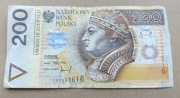 Stary banknot Polska 200 zł 1994 rok seria YB zastępcza 