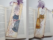 Zakładka do książek hand made kot 