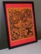 Grafika Linoryt " W świecie demonów "