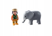 Playmobil 1.2.3 9381 figurka słonia i opiekuna