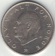 Norwegia 1 korona krone 1974 - 25 mm - nr 1