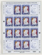 Sao Tome 1981 - P.Picasso, rok dziecka, Mi 714 w arkusiku
