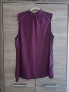 Śliwkowa bluzeczka wiązana na plecach z wiskozy 