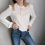 Biała elegancka bluzka damska Reserved falbanki