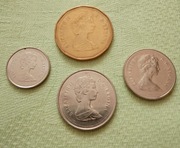 Vintage mała kolekcja kanadyjskich monet obiegowych