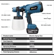 Pistolet do malowania GISAM bateria Makita