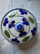 Ozdobny pojemnik / naczynie ceramiczne/(kamionka?) z pokrywą 