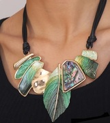 Naszyjnik - Choker- Zieleń- Muszla abalone