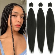 Włosy syntetyczne warkoczyki dredy czarne 1B Easy Braiding