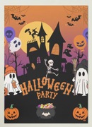 Plakat Halloween party pumpkin dynia