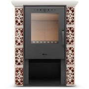 Piec kominek kaflowy wolnostojący koza JASMIN 10 kW kolor brązowy