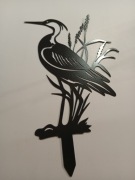 Ozdoba metalowa do ziemi Żuraw Ptak wysokość 20 cm szerokość 16 cm
