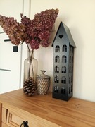 Drewniany domek dekoracyjny handmade 5 pięter - lampion / prezent