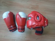 sporty walki rękawice kask zestaw boks teakwondo  bdb stan