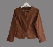 Damski elegancki brązowy żakiet z długim rękawem Top Trendy 42/XL