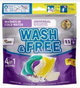 Kapsułki do Prania Uniwersalne 4w1 Wash&Free - Jaśmin i Lawenda - 11 sztuk