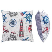 Poszewka 40x40 cm Latarnia morska okręty - Bawełna