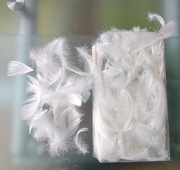 Piórka ozdobne białe rękodzieła wielkanoc ślub wesele przyjęcia