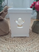 lampion świąteczn DREWNO BIAŁY ŚWIECZNIK ANIOŁ LATARNIA BOHO SZYBKA WYSYŁKA